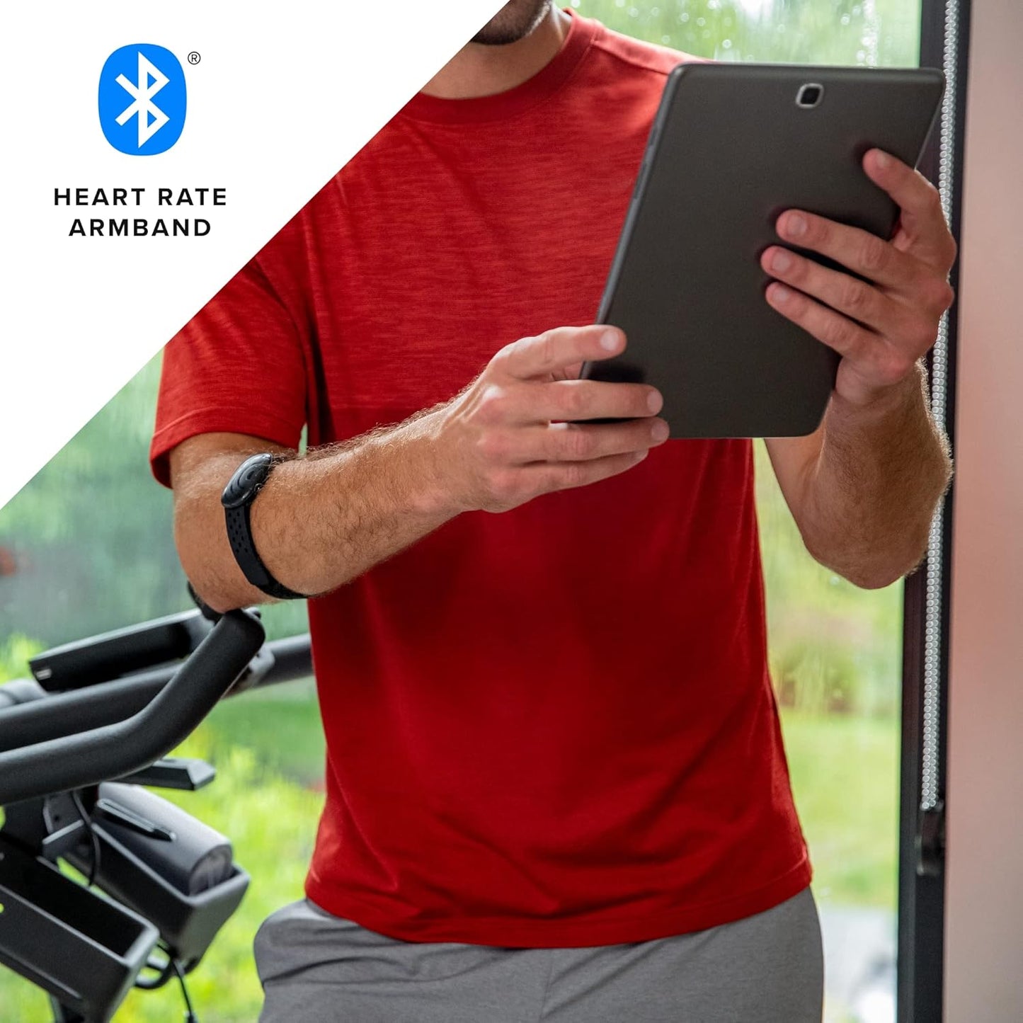 Adjustable Indoor Cycling Bike – 100-level magnetic resistance, silent belt drive, Bluetooth-connected apps (Peloton/Zwift), 4-way seat/handlebars, backlit LCD console, max 330 lbs. Ideal for home gym.