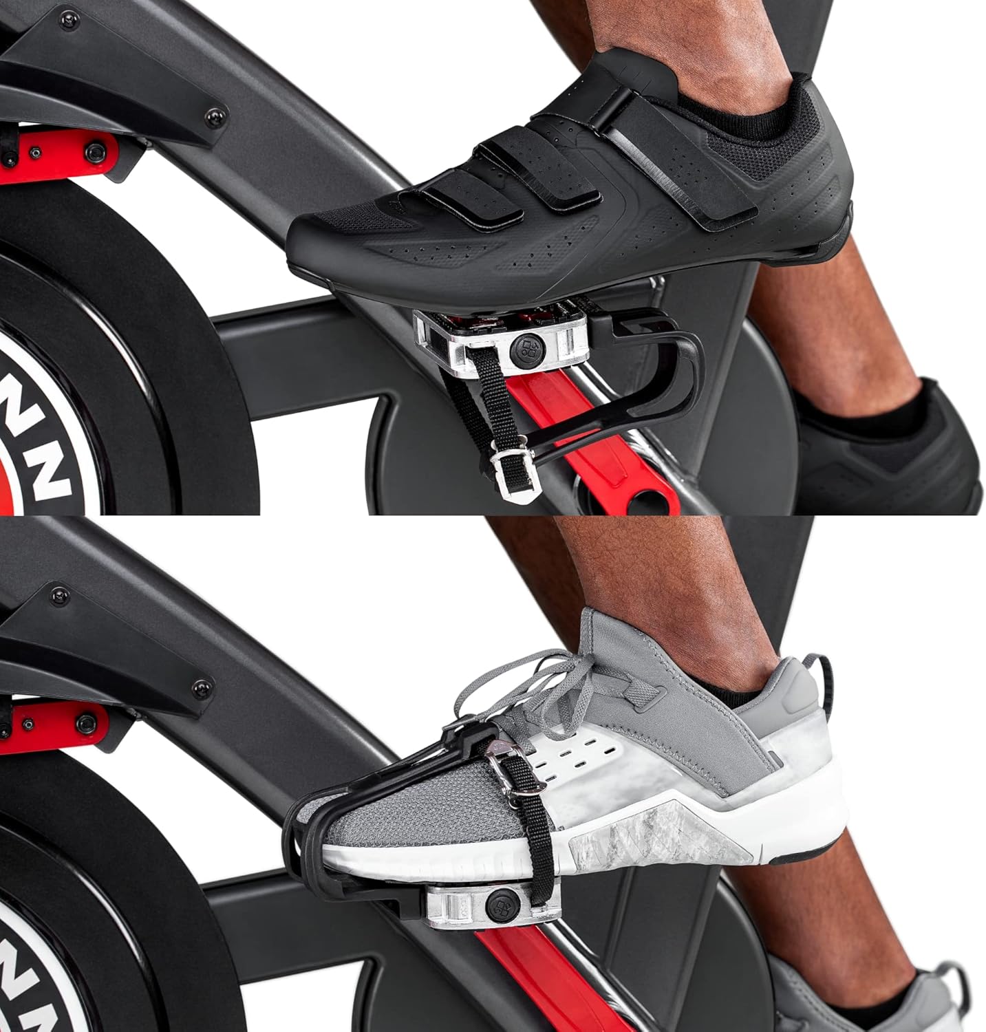 Adjustable Indoor Cycling Bike – 100-level magnetic resistance, silent belt drive, Bluetooth-connected apps (Peloton/Zwift), 4-way seat/handlebars, backlit LCD console, max 330 lbs. Ideal for home gym.