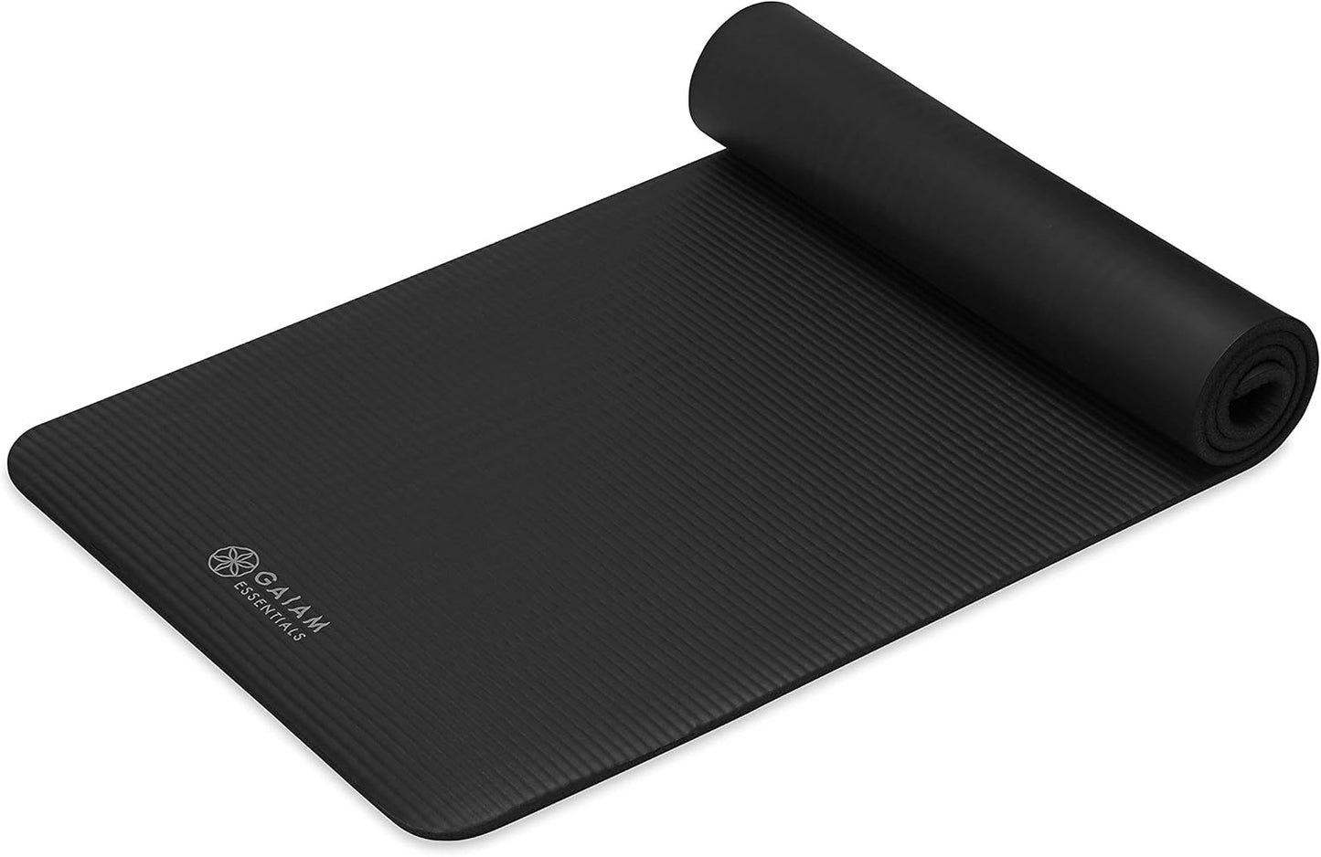 Thick Yoga & Exercise Mat – Easy-Cinch Carrier Strap, Black, 72"L X 24"W X 2/5 Inch Thick