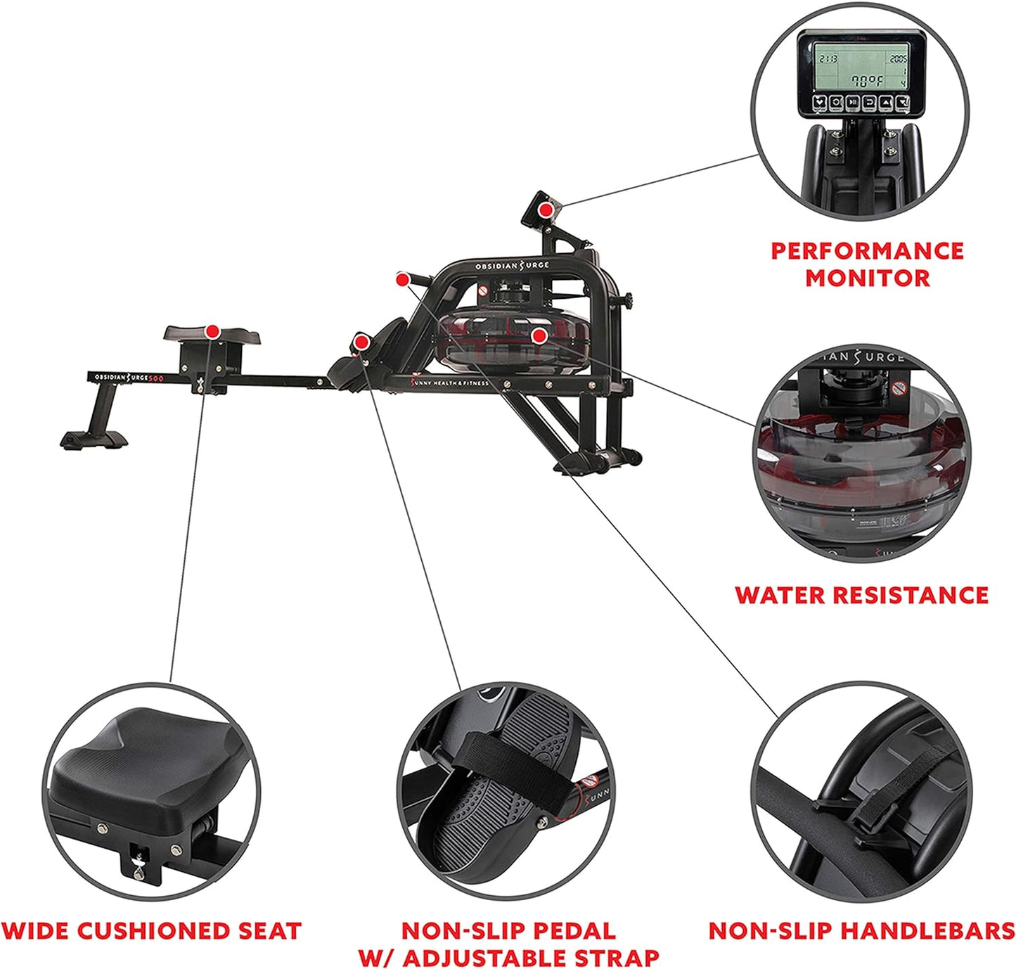 Water Rower – Dynamic Real-Time Resistance, 300 LB Capacity, Space-Saving Flip-Able Design for Home Training, Bluetooth-Enabled App with Live Metrics & Trainer-Led Workouts