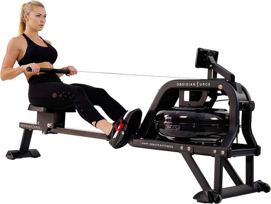 Water Rower – Dynamic Real-Time Resistance, 300 LB Capacity, Space-Saving Flip-Able Design for Home Training, Bluetooth-Enabled App with Live Metrics & Trainer-Led Workouts
