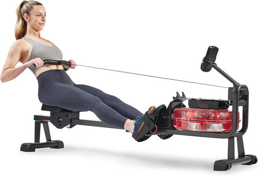 Water Rower – Dynamic Real-Time Resistance, 300 LB Capacity, Space-Saving Flip-Able Design for Home Training, Bluetooth-Enabled App with Live Metrics & Trainer-Led Workouts