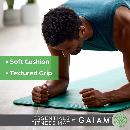 Thick Yoga & Exercise Mat – Easy-Cinch Carrier Strap, Black, 72"L X 24"W X 2/5 Inch Thick