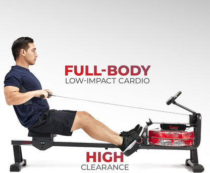 Water Rower – Dynamic Real-Time Resistance, 300 LB Capacity, Space-Saving Flip-Able Design for Home Training, Bluetooth-Enabled App with Live Metrics & Trainer-Led Workouts